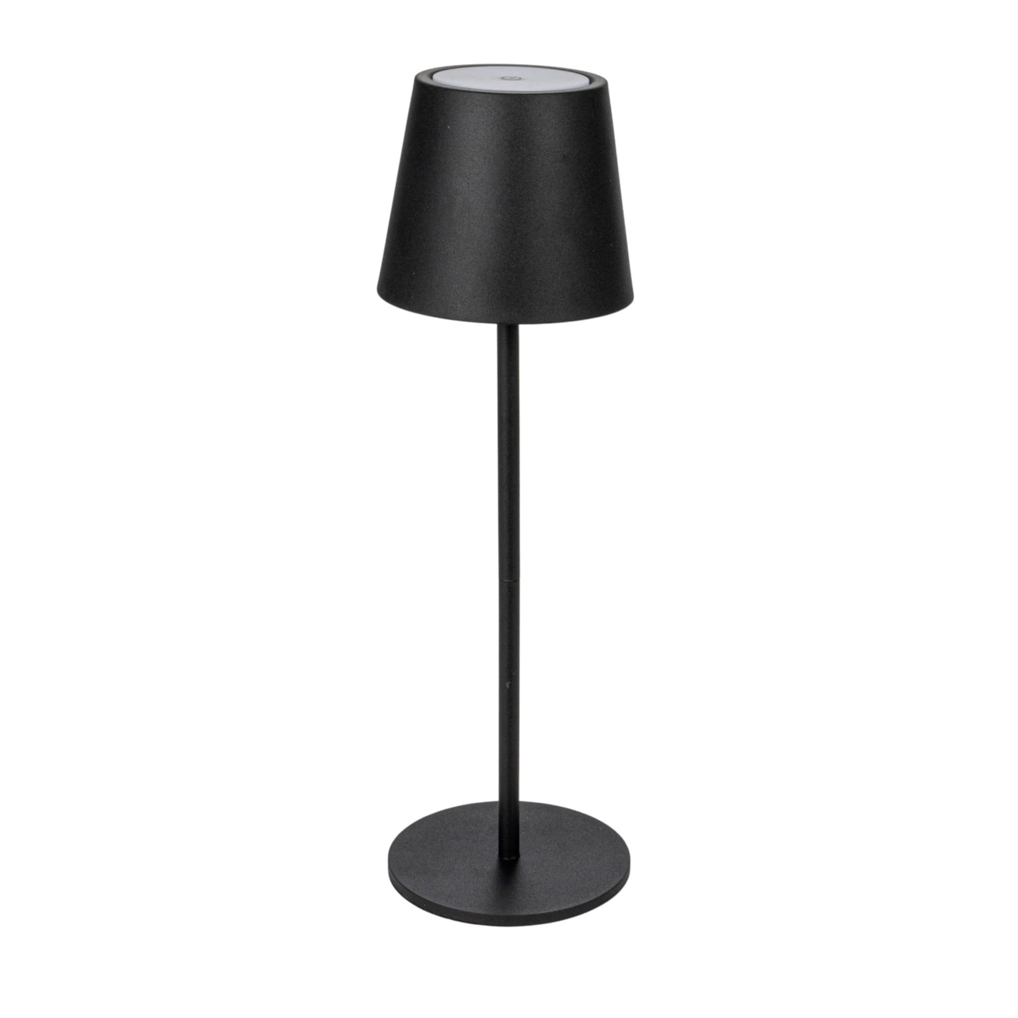Hello Honey® 14.5" Black Round Metal LED Rechargeable Table Lamp